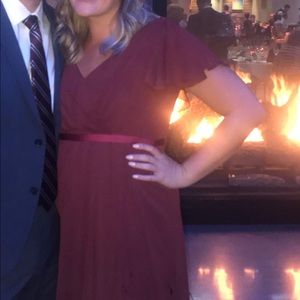 David’s bridal wine bridesmaid dress